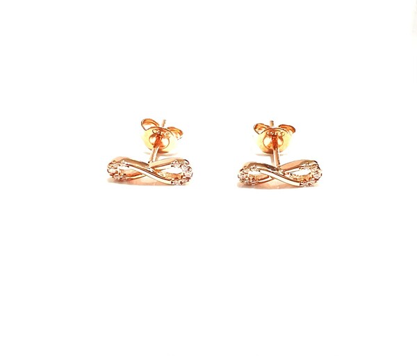 ROSE GOLD FINE INFINITY STUD EARRINGS