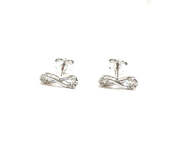 STERLING SILVER FINE INFINITY STUD EARRINGS