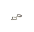 STERLING SILVER CZ RECTANGULAR HUGGIES