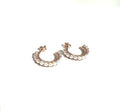 ROSE GOLD PLATED S/SIL FW PEARL AND CZ HOOPS WITH STUD BACK