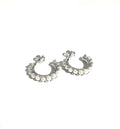 STERLING SILVER FW PEARL AND CZ HOOPS WITH STUD BACK
