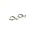 STERLING SILVER CZ HUGGIES WITH CZ DROP