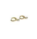 YELLOW GOLD CZ HUGGIES WITH CZ DROP