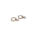 ROSE GOLD HUGGIES WITH CLEAR CZ DANGLE