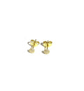 YELLOW GOLD SMALL PAVE CZ DOT STUDS