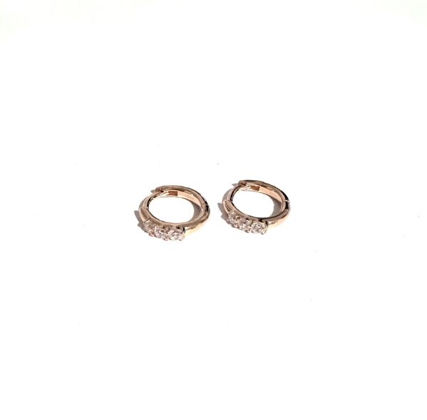 ROSE GOLD HUGGIES WITH SMALL CZS