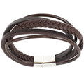 FIVE STRAND BROWN LEATHER BRACELET