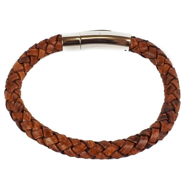 TAN LEATHER SINGLE STRAND BRACELET