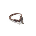 BROWN LEATHER WHALE TAIL BRACELET