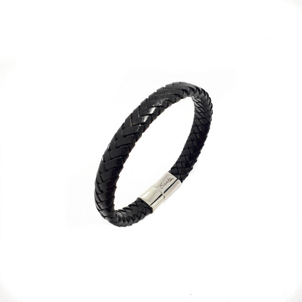 BLACK FLAT LEATHER BRACELET