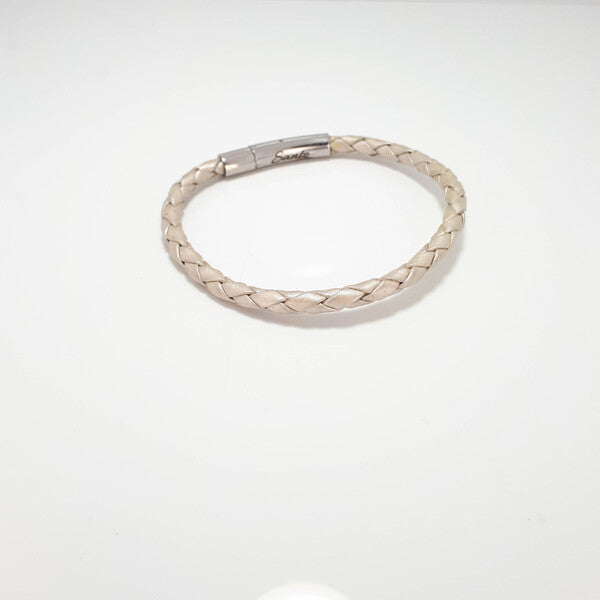 THIN CREAM LEATHER BRACELET