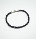 BLACK THIN LEATHER ROPE STYLE BRACELET