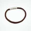 BROWN THIN LEATHER ROPE STYLE BRACELET