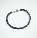 BLUE THIN LEATHER ROPE STYLE BRACELET