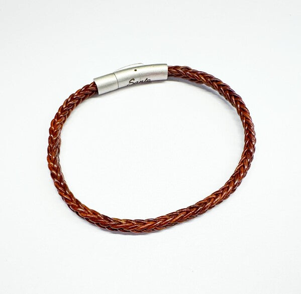 TAN THIN LEATHER ROPE STYLE BRACELET