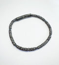 LAVA BEADED BRACELET WITH BLACK S/STEEL CLASP