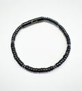 ONYX BEADED BRACELET WITH BLACK S/STEEL CLASP
