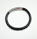 BLACK LEATHER ADJUSTABLE BRACELET 20, 21 AND 22CM