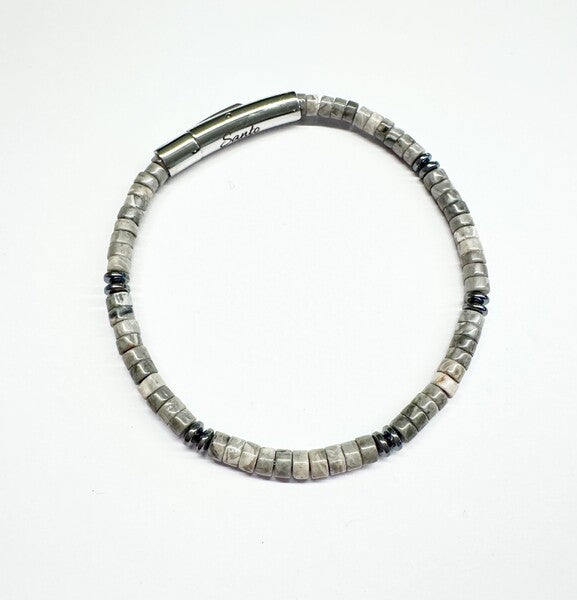SANTO GREY JASPER BEADED BRACELET