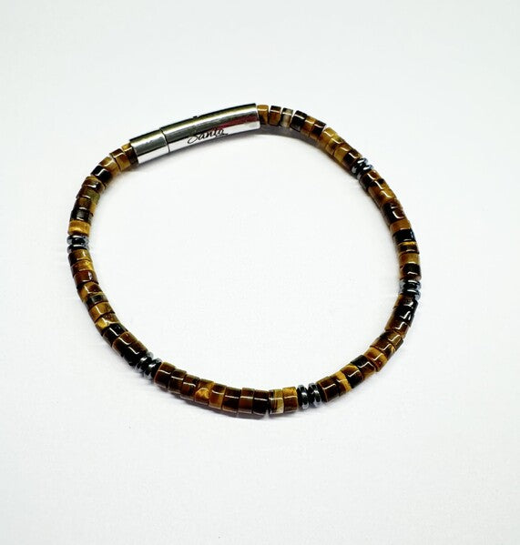 BROWN TIGERS EYE BEADED BRACELET