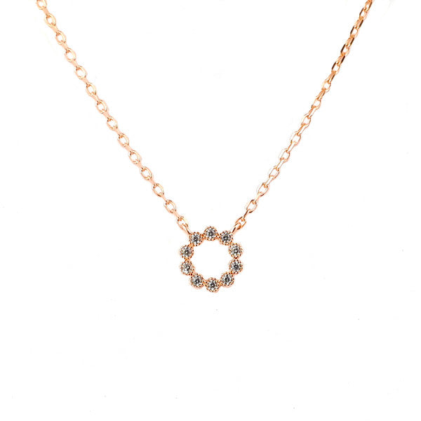 ROSE GOLD CIRCLE OUTLINE CZ PENDANT