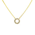 YELLOW GOLD CIRCLE OUTLINE CZ PENDANT