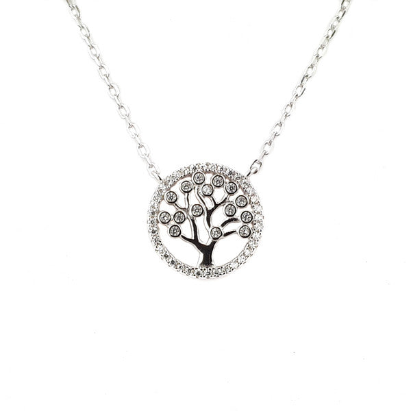 STERLING SILVER CZ TREE OF LIFE PENDANT