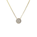 YELLOW GOLD PAVE CZ CIRCLE PENDANT