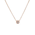 ROSE GOLD BEZEL SET CZ PENDANT WITH STONE SET OUTER