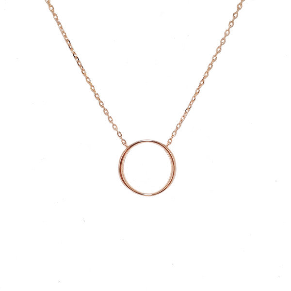 ROSE GOLD LARGE CIRCLE NECKLACE