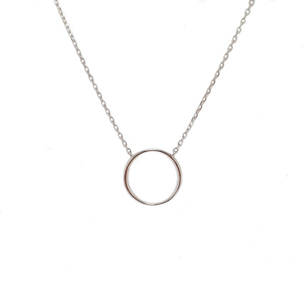 STERLING SILVER LARGE CIRCLE NECKLACE
