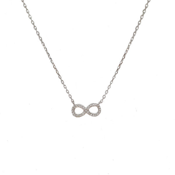 STERLING SILVER CZ INFINITY NECKLACE