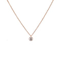 ROSE GOLD CLAW SET SINGLE CZ NECKLACE