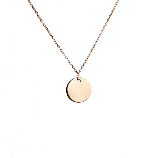 ROSE GOLD LARGE DISC NECKLACE