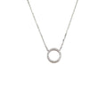 STERLING SILVER SMALL CUBIC ZIRCONIA CIRCLE NECKLACE