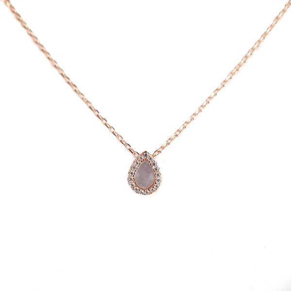 ROSE GOLD MOTHER OF PEARL TEARDROP PENDANT