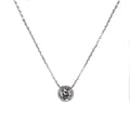 STERLING SILVER LARGE CZ HALO NECKLACE