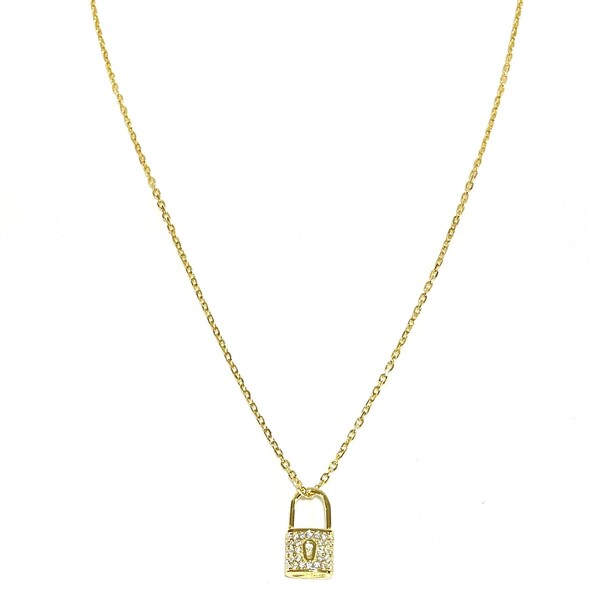YELLOW GOLD PADLOCK NECKLACE