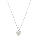 SILVER PAVE CZ HEART NECKLACE