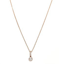 ROSE GOLD SMALL HALO PENDANT ON BAR NECKLACE