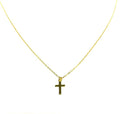 YELLOW GOLD CROSS NECKLACE