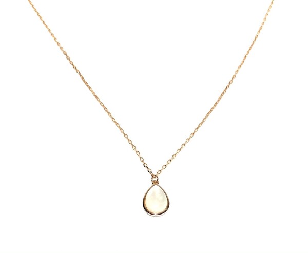ROSE GOLD MOTHER OF PEARL TEARDROP NECKLACE