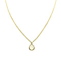 YELLOW GOLD MOTHER OF PEARL TEARDROP NECKLACE