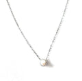 STERLING SILVER FRESH WATER PEARL NECKLACE WITH CZ HALO