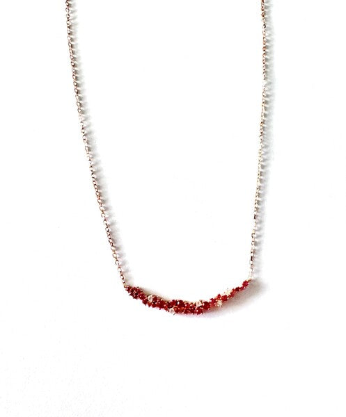 SANTO ROSE GOLD PLATED S/SIL NECKLACE WITH PINK CZS
