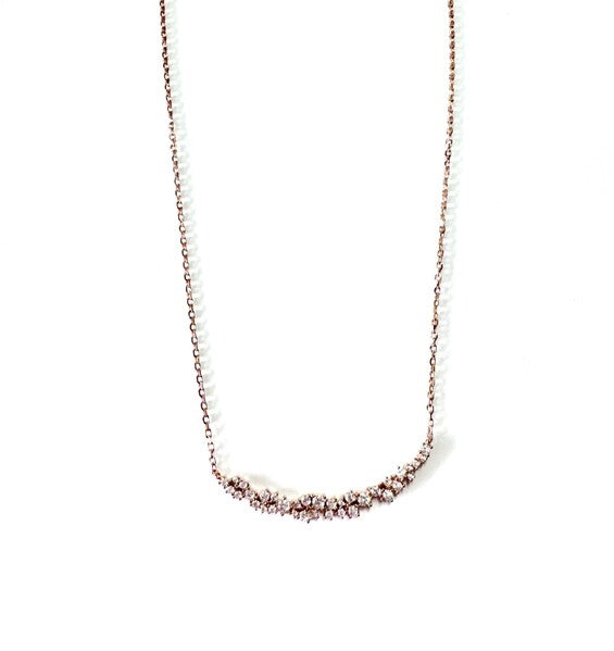 SANTO ROSE GOLD PLATED S/SIL CZ BRANCH NECKLACE