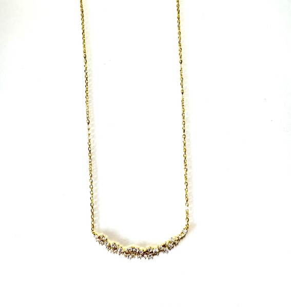 SANTO YELLOW GOLD PLATED S/SIL CZ BRANCH NECKLACE