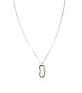 SANTO STERLING SILVER RECTANGLE WITH CZ SIDES NECKLACE