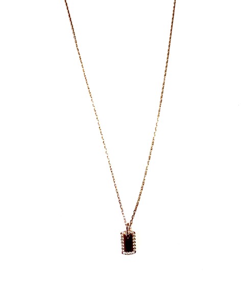 ROSE GOLD CZ TAG NECKLACE