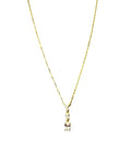 YELLOW GOLD OVAL CZ DROP NECKLACE